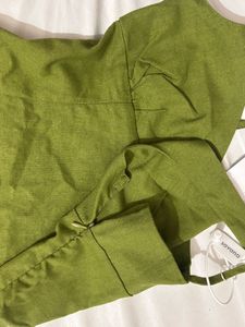Green Slit Midi  A Line Dress