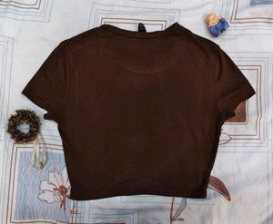 Coffee Brown Crop Top