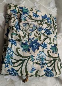 blue pattern a-line kurta 🩵⚡