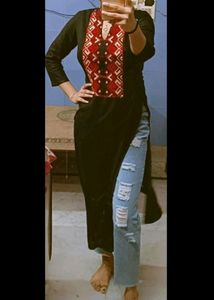 Beautiful Branded Long Kurti With Embroidery.