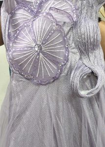 Sparkling Lavender Heavy Evening Gown