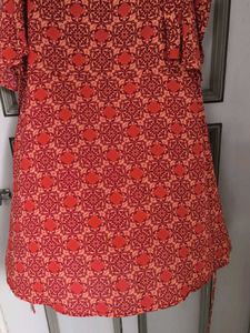 Chic Red Patterned Dress
