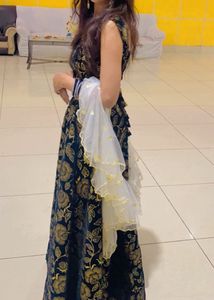 Weading Wear Floral Velvet Lahnga Set