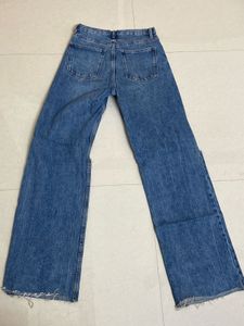 Zara Ripped Wide Leg Jeans