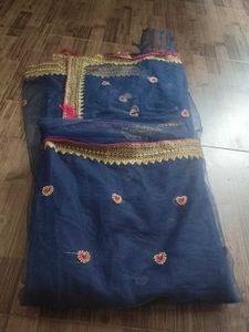 Navy Blue Colour Net Saree