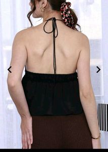 Crop Top Bundle: Black Halter &amp; White Wrap🥰❤️