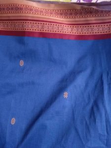 Elegant Blue Cotton Saree