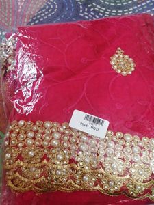 Jivika Pink Refined Net Saree