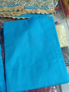 Teal &amp; Gold Embroidered Salwar Kameez