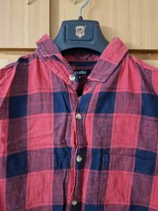 Red &amp; Navy Plaid Shirt