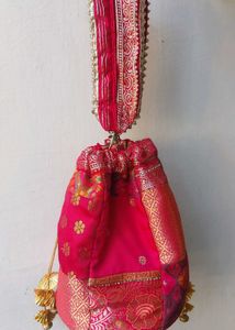Rani Pink Royal  Indian Potli Bag
