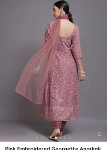 Elegant Pink Embroidered Anarkali Suit