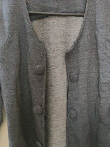 Gray Cotton Casual Coat | Half Sleeve |GoodConditi