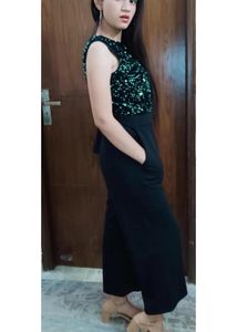 GREEN SEQUENCE JUMPSUIT