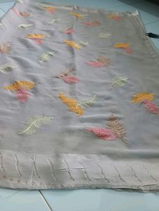 Thread Work Designated Saree With Stitched Blouse