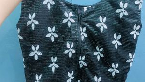 Sequined Floral Blouse