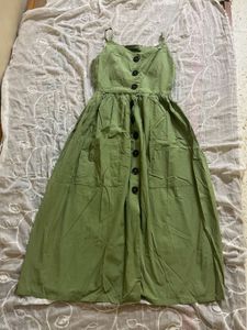 Olive Green A Line One piece