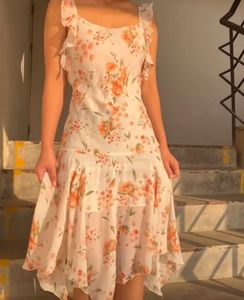 Floral Ruffle Midi Dress