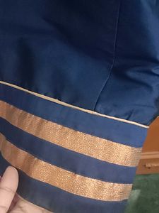 Blue &amp; Gold Skirt With Crop Top
