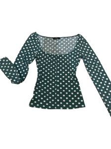 Green Polka Dot Long Sleeve Top