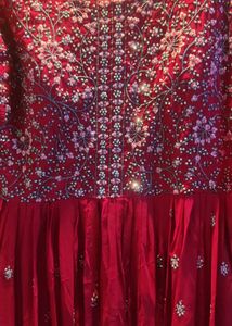 Elegant Red Embroidered Dress
