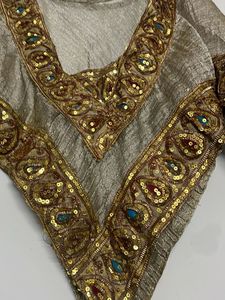 Embroidered Silver Crop Top