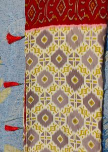 Cotton Ikat Saree with Tassels