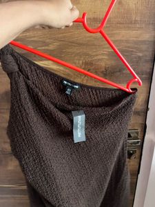 PLT Chic Brown One-Shoulder Mini Dress