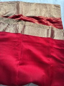 Elegant Red Raw Mango Chanderi saree