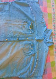 Cute Blue Denim Shirt