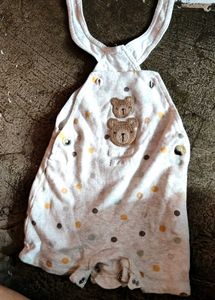 Baby Romper with Polka Dot Print