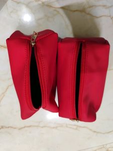 Mac Bride Hot Red Vanity Leather Bag..