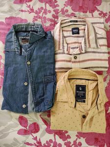 3 Full Sleeves Shirts For Men, Multicolour