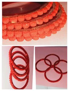 Red Beaded Bangle Set