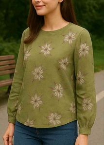 Blooming Olive Charm Top 🌿✨