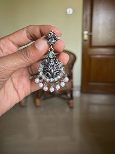 Elegant Silver Tone Dangle Earrings