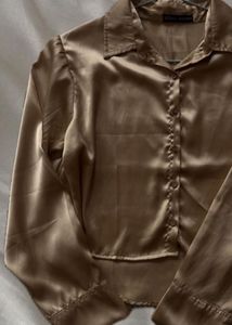 Satin Cropped Shirt