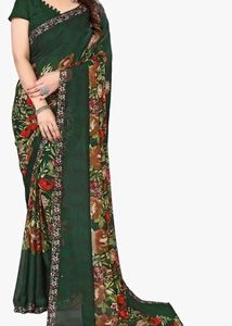 Green Floral Saree