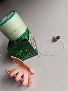 Threading Thred, Orange Cluture And Earrings