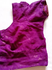 Beautiful Megenta Colour Xxl Sequense Blouse At Back Tikli Work