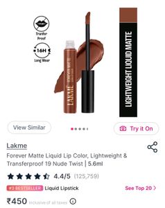 Lakme Forever Matte Liquid Lip Colour