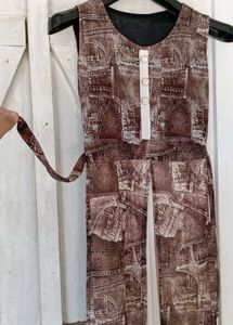 Brown Printed Maxi Dress