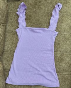 Lavender Ruffle Strap Tank