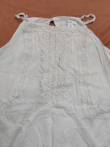 White Halter Nack Dress