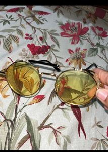 Combo Black Sunglasses And Round yellow Unisex Sunglasses with Fordable Side Shields (yellow)