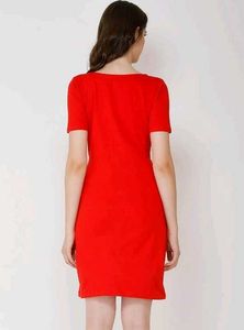 Red V-Neck Dress