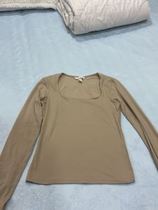 Square Neck Long Sleeve Top
