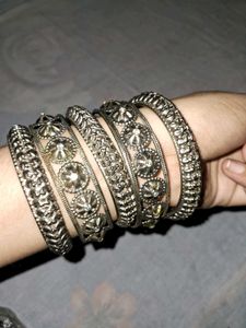 Silver Cap Design Plated Bangles