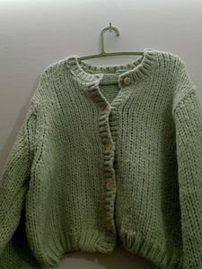 Women Fluorescent Green Knitted Sweater