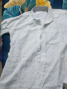 White Shirt With Black Little Design